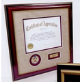 High Gloss Mahogany Piano Finish Hardwood Certificate Frame